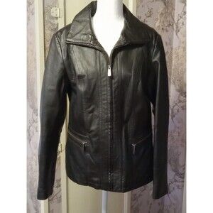 East 5th Genuine Black Leather Zip Jacket M